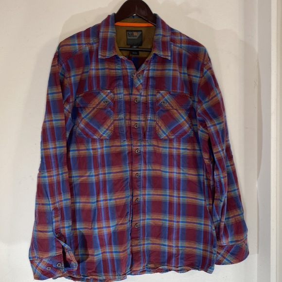 NWOT 5.11 Tactical Concealed Carry Blue Burgundy Plaid - Picture 3 of 10